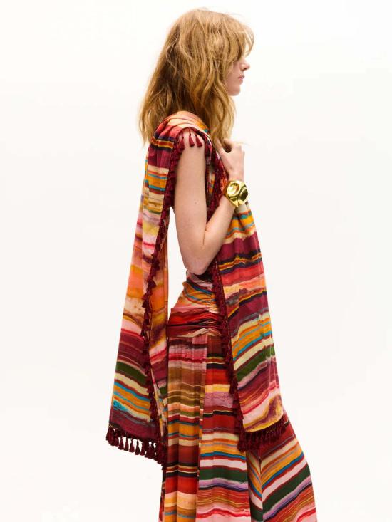  캐롤리나 케이 비치용품 캐롤라이나 K 로라 파레오 루비 대리석 - CAROLINA K