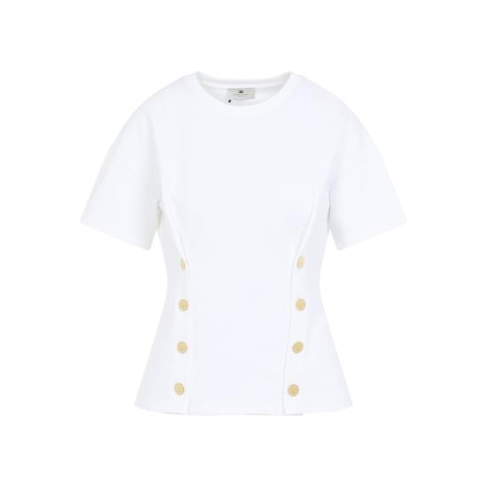 26SS 엘리자베타프랜치 반팔 티셔츠 MA00461E2 270 GESSO - ELISABETTA FRANCHI