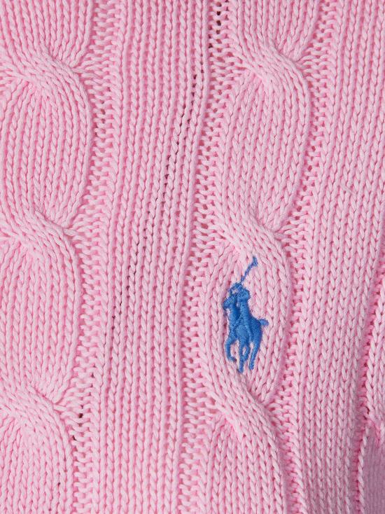26SS 폴로 랄프로렌 폴로 자수 케이블 니트 스웨터 211971869010 CARMELPINK ROSA - POLO RALPH LAUREN