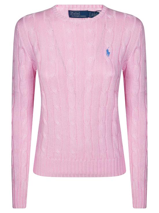 26SS 폴로 랄프로렌 폴로 자수 케이블 니트 스웨터 211971869010 CARMELPINK ROSA