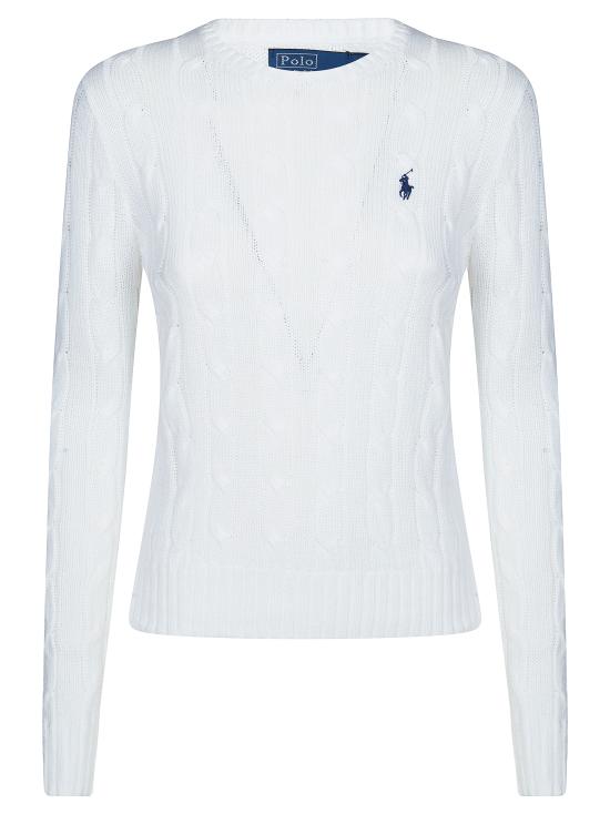 26SS 폴로 랄프로렌 폴로 자수 케이블 니트 스웨터 211971869007 WHITE BIANCO