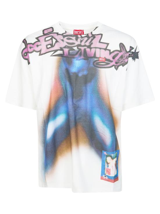 26SS 디젤 반팔 티셔츠 A209450PLAT 141 BIANCO