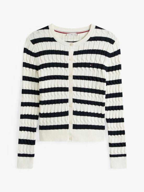  타미힐피거 가디건 WW46514 0FG IVORY SILK DARK NIGHT NAVY DOM