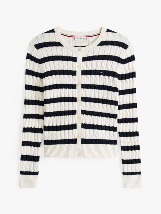  타미힐피거 가디건 WW46514 0FG IVORY SILK DARK NIGHT NAVY DOM