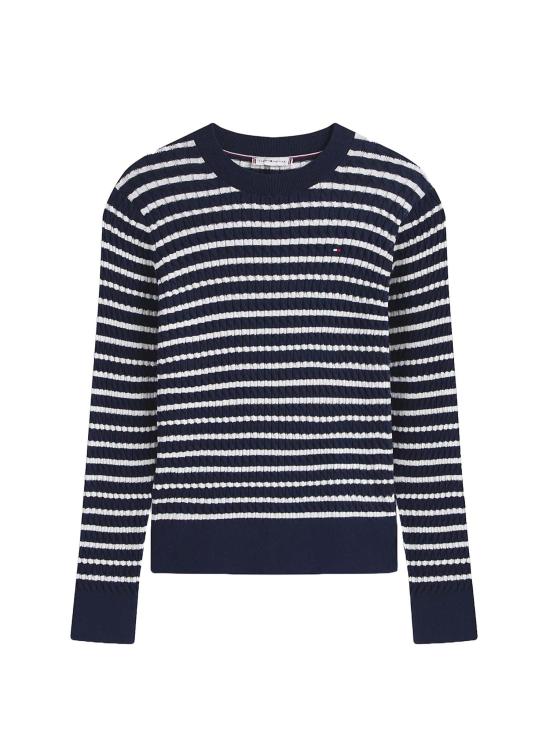  타미힐피거 스웨터 WW44993 0BB IVORY SILK DARK NIGHT NAVY DOM