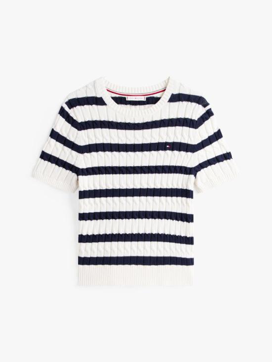  타미힐피거 스웨터 WW45656 0FG IVORY SILK DARK NIGHT NAVY DOM