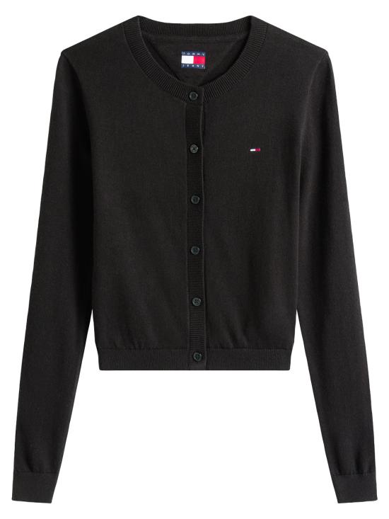  타미힐피거 에센셜 크루넥 가디건 DW20976 BDS BLACK DOM