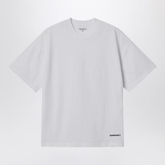 26SS 칼하트 WIP 숏슬리브 링크 스크립트 티셔츠 I031373CO White