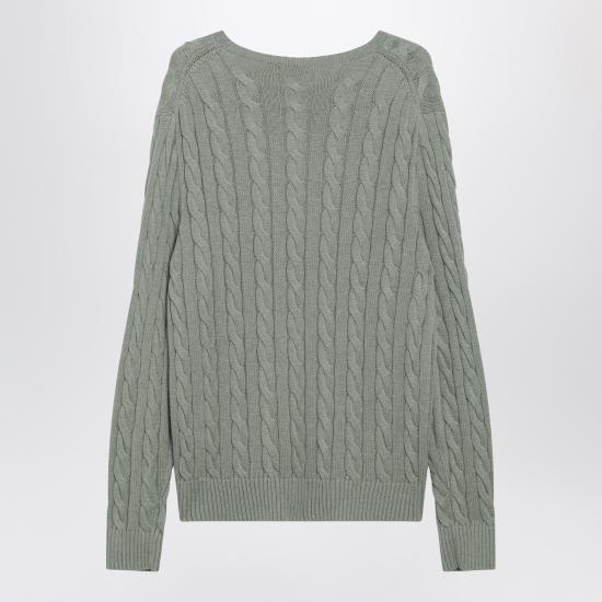 26SS 폴로 랄프로렌 로고 자수 케이블 니트 스웨터 710775885528CO Green - POLO RALPH LAUREN