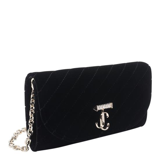 26SS 지미추 지갑 AVN CURVE WALLET CHN AJNBLACK SHINY GOLD Black - JIMMY CHOO