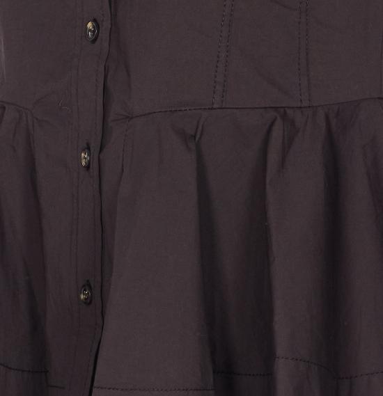 26SS 가니 쇼트 코튼 러플 셔츠 A1040093 099 Black - GANNI