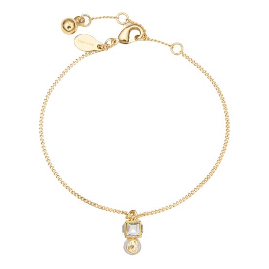 26SS 지미추 팔찌 JC PEARL CUBE BRCLT FTAGOLD WHITE CRYSTAL Golden