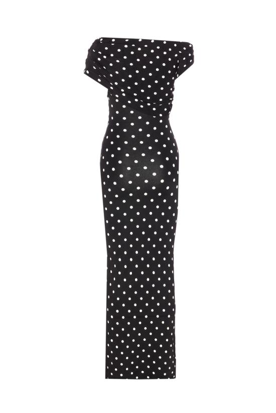 26SS 셀프 포트레이트 미디 원피스 108MA BLACK WHITE Black - SELF PORTRAIT