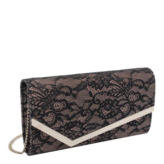 26SS 지미추 지갑 EMMIE JXOBLACK BALLET PINK LIGHT GOL Black - JIMMY CHOO