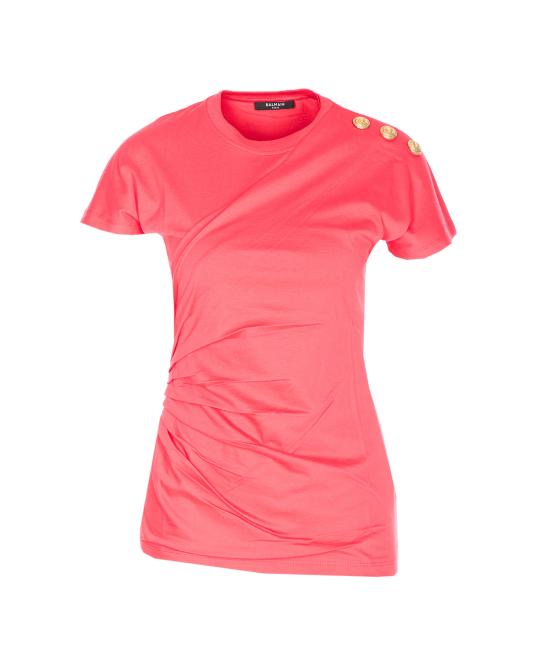 26SS 발망 반팔 티셔츠 EF002BD39 OFW Fuchsia