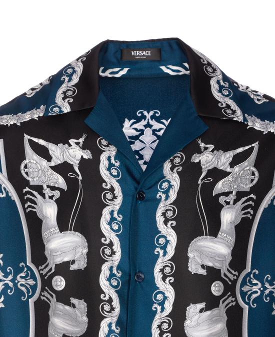 26SS 베르사체 반팔 셔츠 1022740 1A160965BE50 Blue - VERSACE