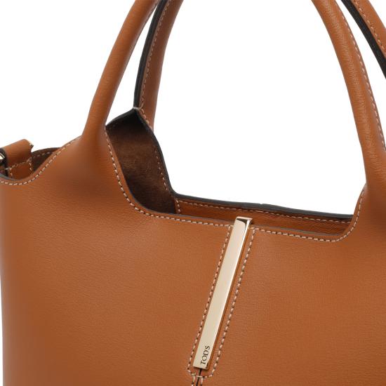 26SS 토즈 레더 스몰 쇼핑백 XBWEBRA0200 UBL2L83 Brown - TODS