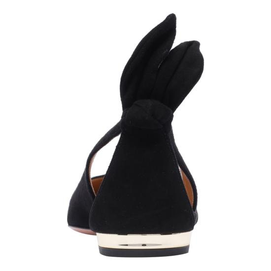 26SS 아쿠아주라 플랫 슈즈 DENFLAB0 SUE000 Black - AQUAZZURA