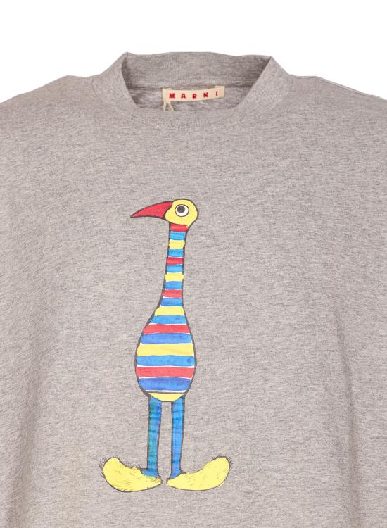 26SS 마르니 반팔 티셔츠 HUMU02233P USCY98LON38 Grey - MARNI