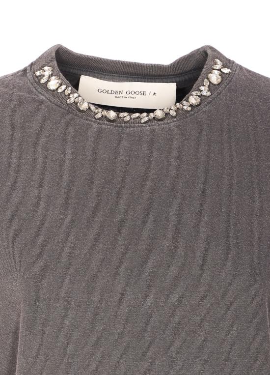 26SS 골든구스 크리스털 레귤러 반팔 티셔츠 GWP01220 P00067060318 Grey - GOLDEN GOOSE