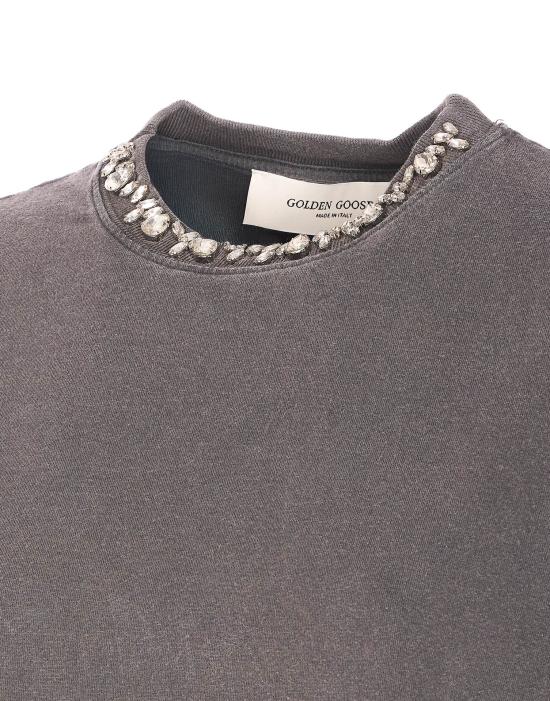 26SS 골든구스 크리스털 레귤러 반팔 티셔츠 GWP01220 P00067060318 Grey - GOLDEN GOOSE