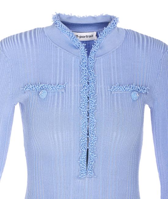 26SS 셀프 포트레이트 미디 원피스 555S BLUE Blue - SELF PORTRAIT