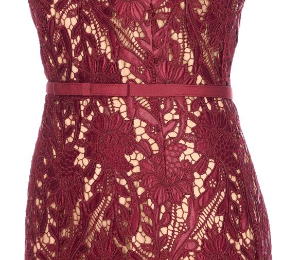 26SS 셀프 포트레이트 미디 원피스 167MA BURGUNDY Red - SELF PORTRAIT