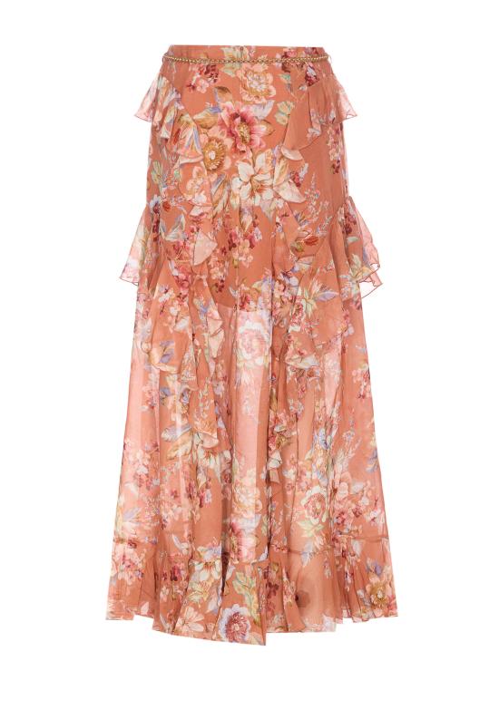 26SS 짐머만 미디 스커트 5685SRS261 CNFL Orange - ZIMMERMANN