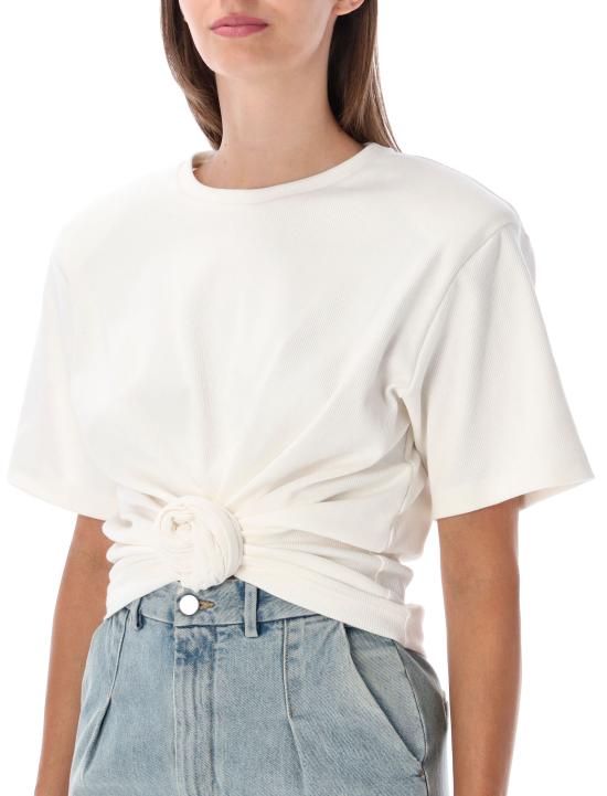 26FW 마그다뷰트림 반팔 티셔츠 181425 CREAM BIANCO - MAGDA BUTRYM
