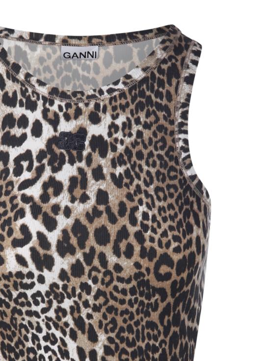 26SS 가니 민소매 티셔츠 A1050073 943 LEOPARD - GANNI