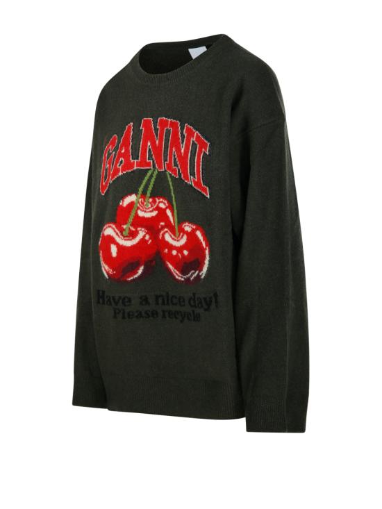 26SS 가니 오버사이즈 그래픽 니트 A1070112 861 KALAMATA - GANNI