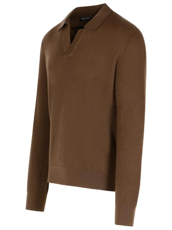 25FW 에르메네질도제냐 스웨터 RUGK93A2 131M06 Brown - ERMENEGILDO ZEGNA
