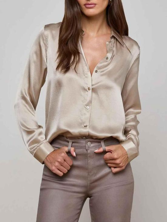  라장스 셔츠 40223CLZSMKE Grey - L'AGENCE