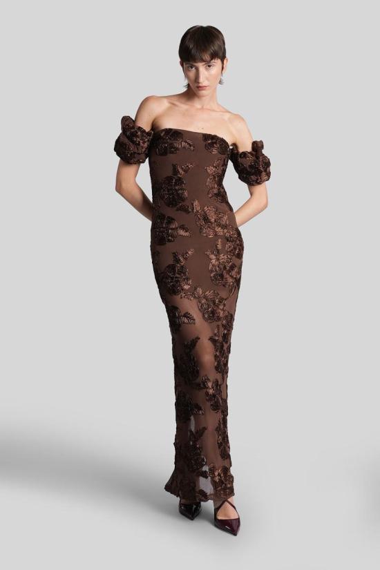 25FW 로테이트 바이 크리스텐슨 롱 원피스 426775 114632 BROWN - ROTATE BY BIRGERCHRISTENSEN