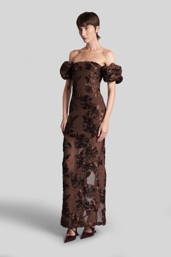 25FW 로테이트 바이 크리스텐슨 롱 원피스 426775 114632 BROWN - ROTATE BY BIRGERCHRISTENSEN