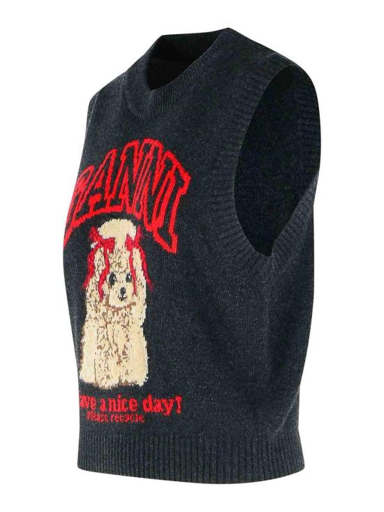  가니 베스트 A1070044052 Black - GANNI