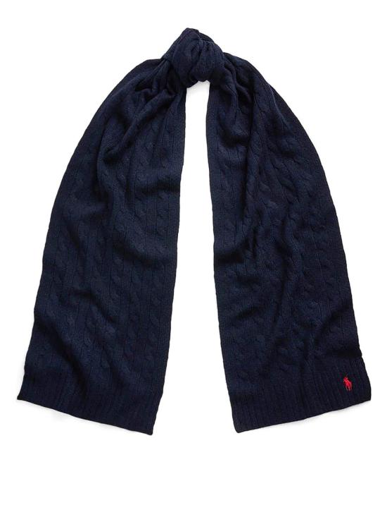25FW 폴로 랄프로렌 포니 로고 자수 케이블 니트 스카프 455956296009 Multicolour