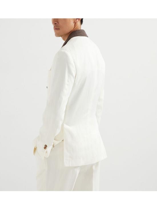 26SS 브루넬로 쿠치넬리 수트 자켓 MR4787BPD C1010 White - BRUNELLO CUCINELLI