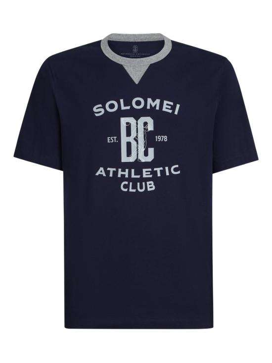 26SS 브루넬로 쿠치넬리 반팔 티셔츠 M0B131001G CDT46 Blue