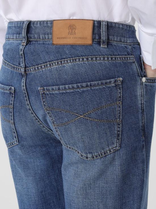 26SS 브루넬로 쿠치넬리 데님 트레디셔널 핏 파이브 포켓 트라우저 M0Z37D3210 C1471 Blue - BRUNELLO CUCINELLI