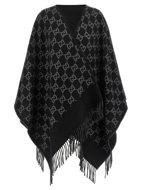 25FW 구찌 GG 울 자카드 케이프 8178313G2001063