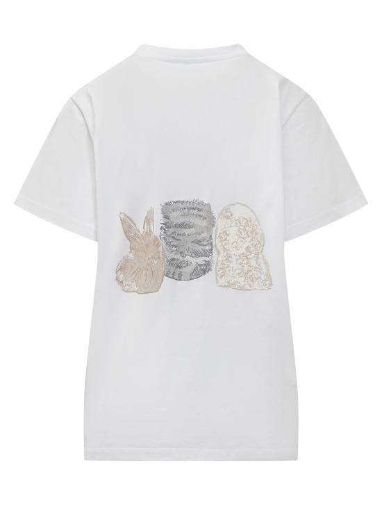 26SS 가니 애니멀 프린트 티셔츠 A1050029 151 BRIGHT WHITE - GANNI