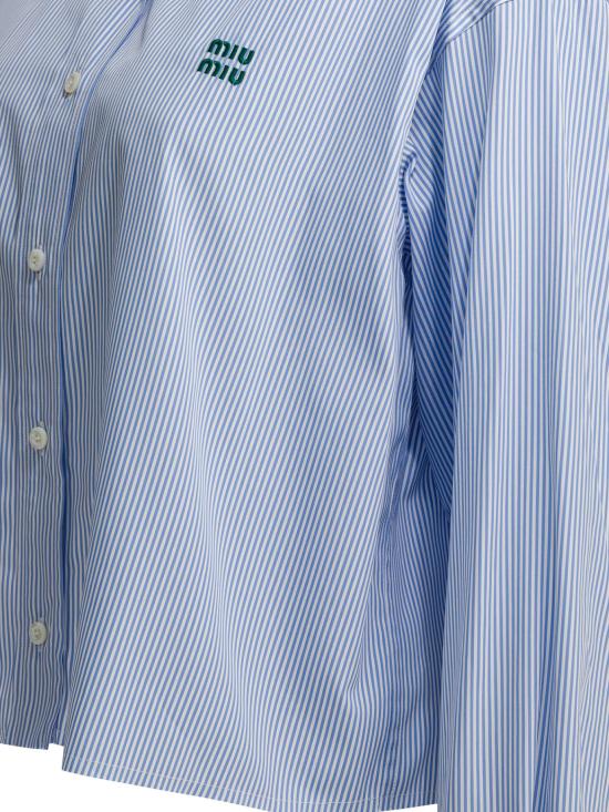 25FW 미우미우 블라우스/셔츠 MK165919EAF0UB3 S OOO Light blue - MIU MIU