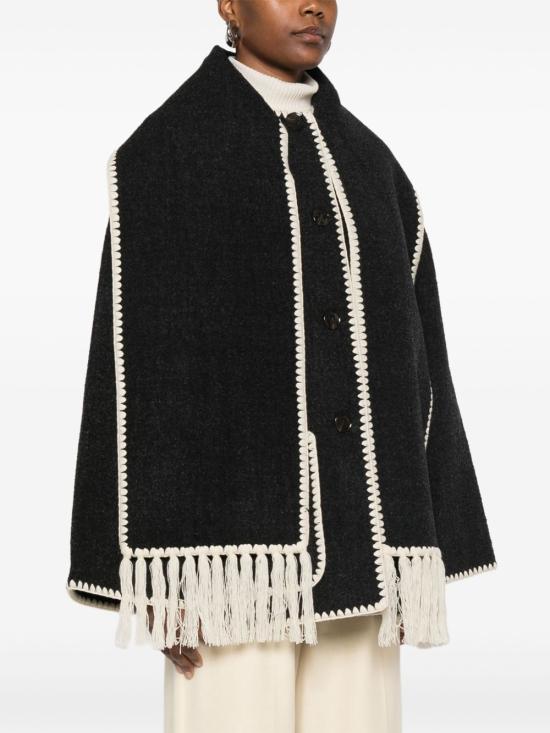 26SS 토템 자수 스카프 자켓 244WRO918FB0292 083 Grey - TOTEME