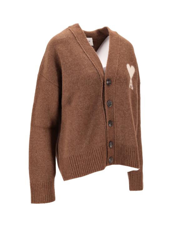 25FW 아미 빅 하트 로고 알파카 니트 가디건 UKC365KN0135 217 - AMI