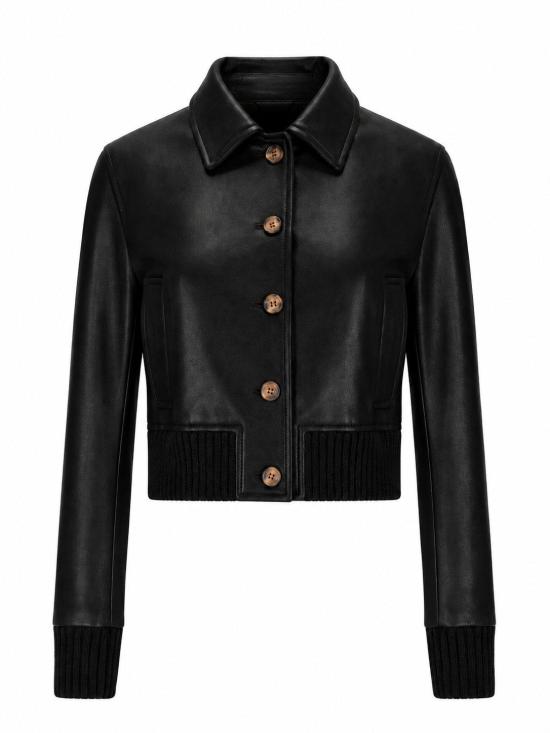 26FW 라 로즈 가죽 자켓 1566 BK NERO