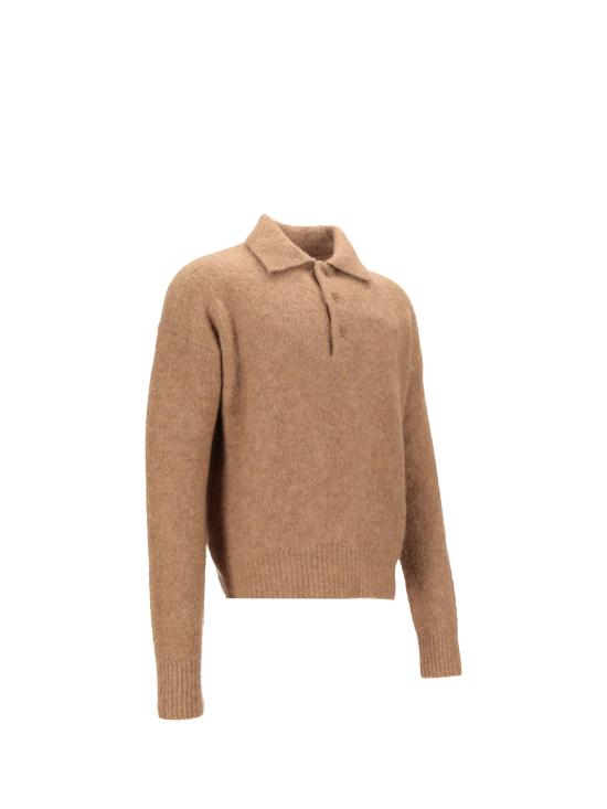 25FW 아미 알파카 아미 롱 슬리브 폴로 스웨터 HPL405KN0021 280 CAMEL - AMI