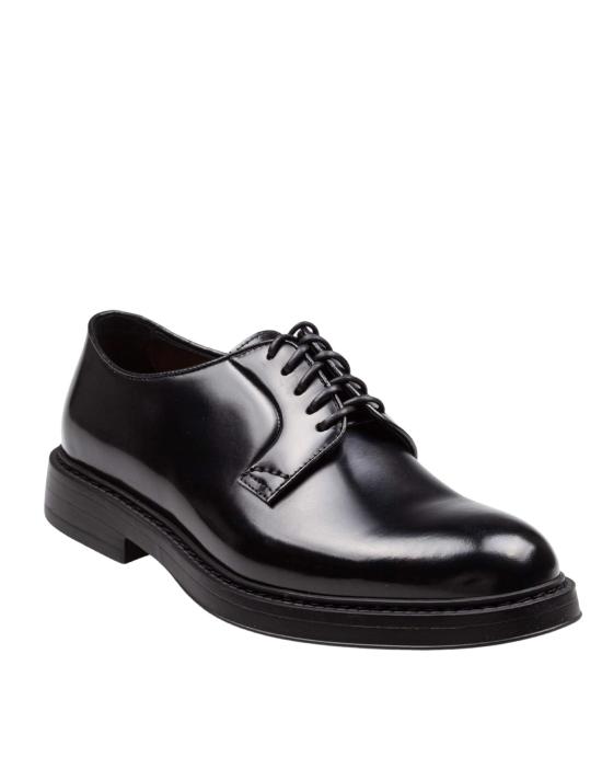 25FW 듀칼 레더 레이스업 슈즈 DU1385BRUXUF007NN00 BLACK - DOUCAL’S