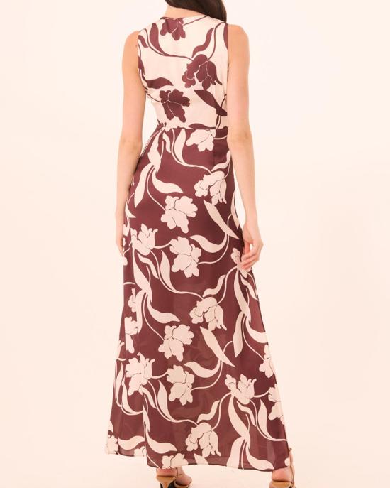  미사 로스엔젤레스 롱 원피스 미사 로스앤젤레스 루앤 드레스 초콜릿 플로라 믹스 - MISA LOS ANGELES