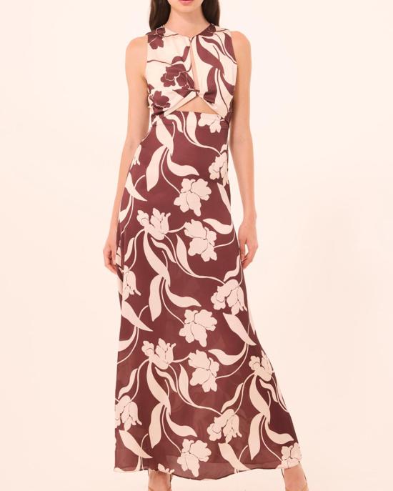  미사 로스엔젤레스 롱 원피스 미사 로스앤젤레스 루앤 드레스 초콜릿 플로라 믹스